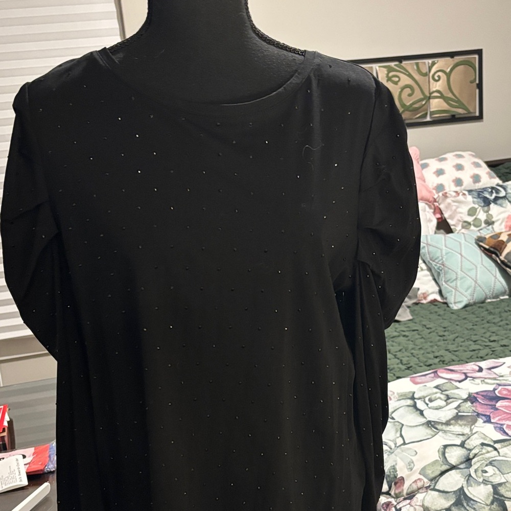 Chico's Black Top with Subtle Sparkle